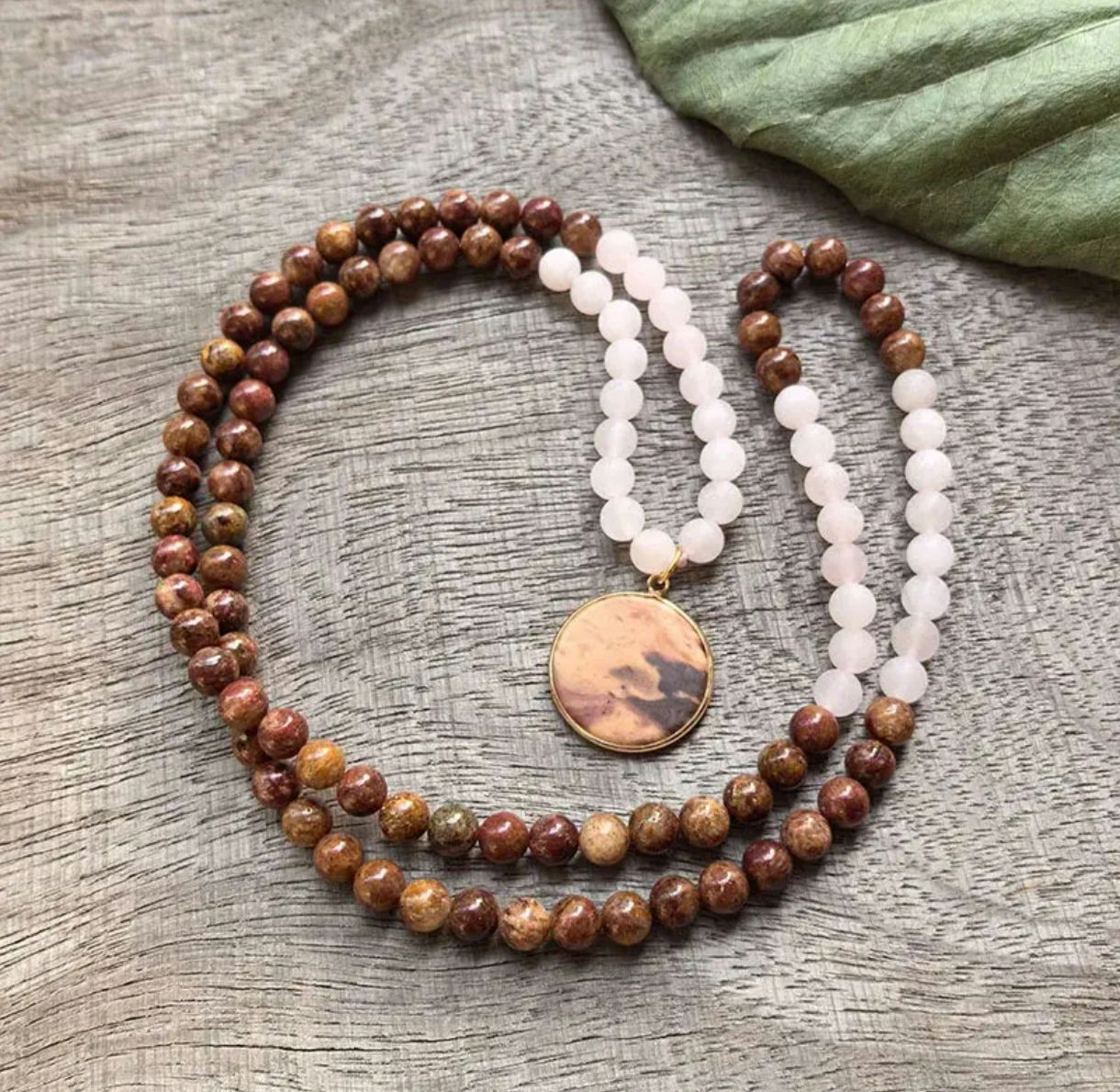 Collier Mala "Courage intérieur et connexion du cœur"
