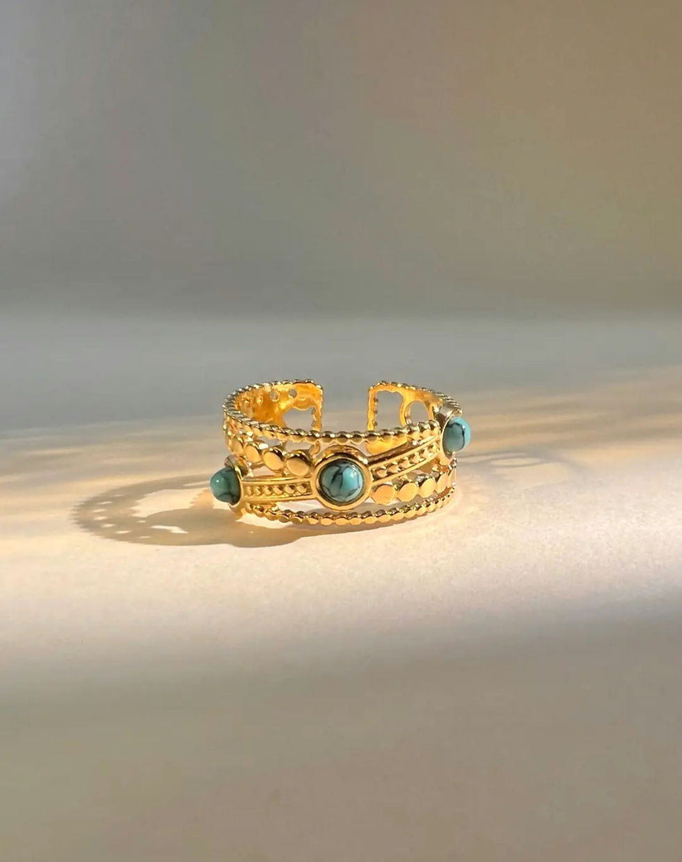 Miniaturbild: Bague en acier inoxydable et pierre réglable