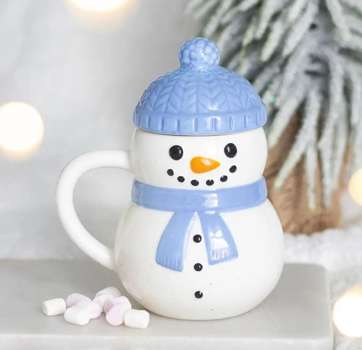 Mug de Noël à couvercle Bonhomme de neige d'hiver