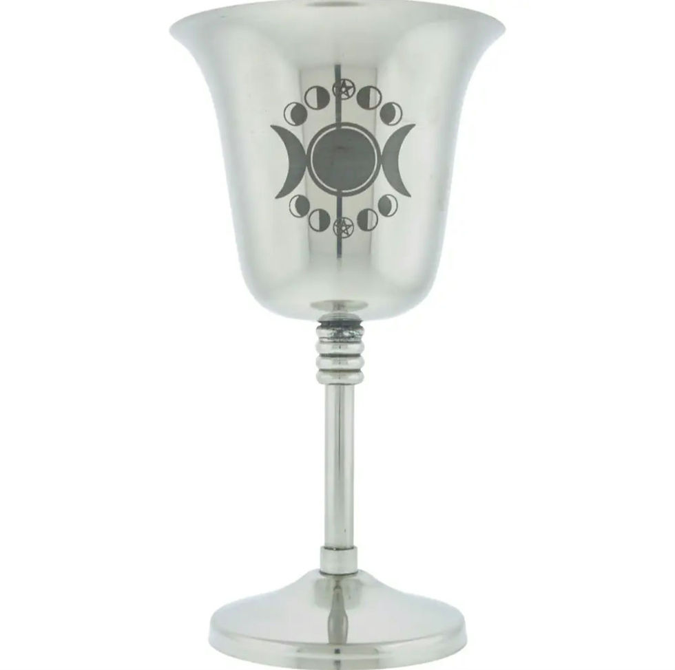 Calice en acier inoxydable avec triple lune gravée - Taille M