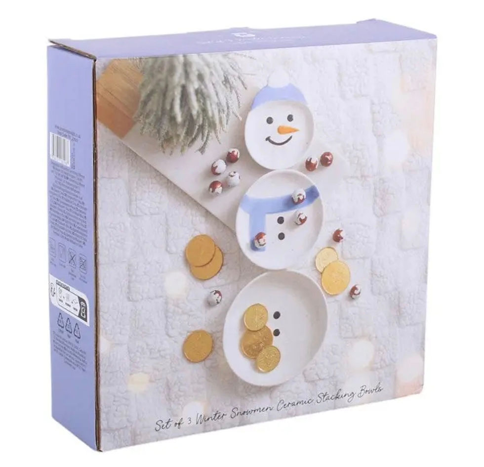 Miniaturbild: Ensemble de 3 bols empilables bonhommes de neige de Noël