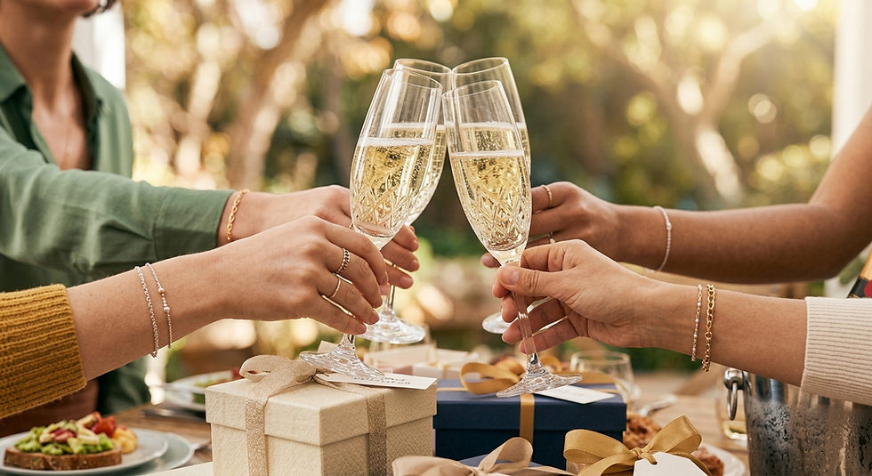 women celebrating hands holding champagne glasses.png