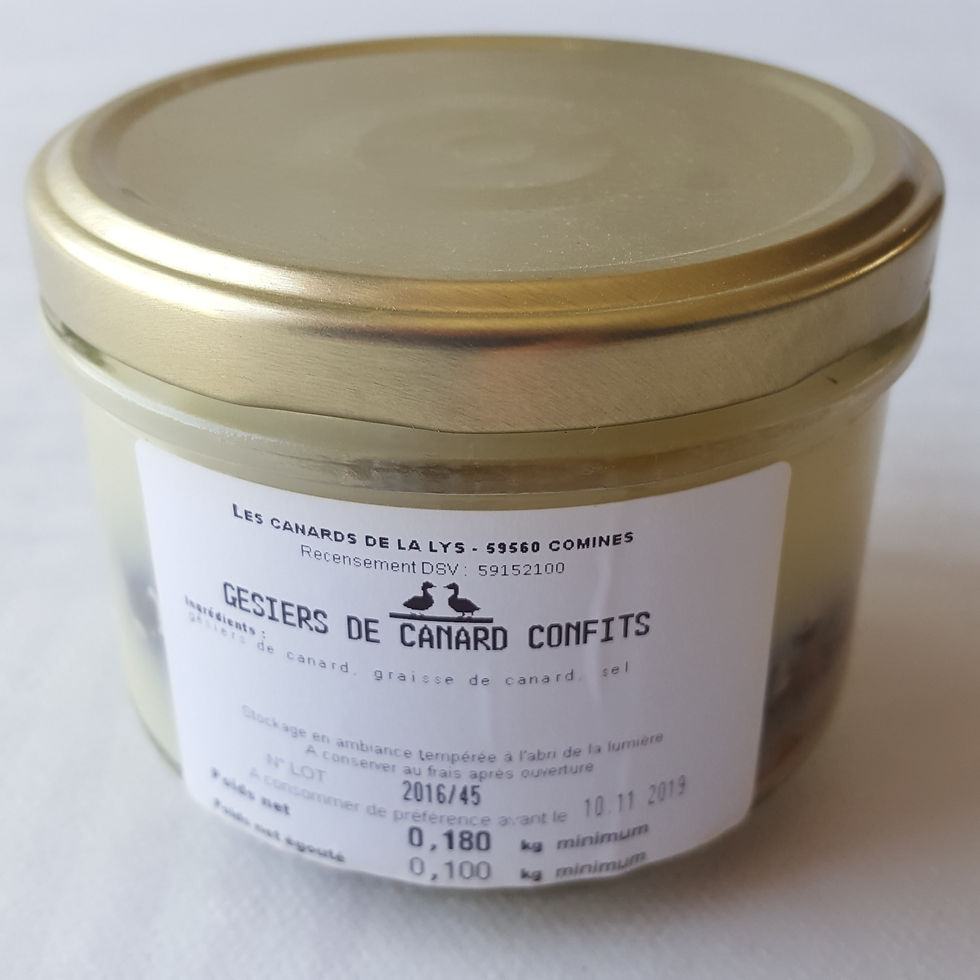 Miniature : Gésiers confits de canard (2 parts - 180 g)