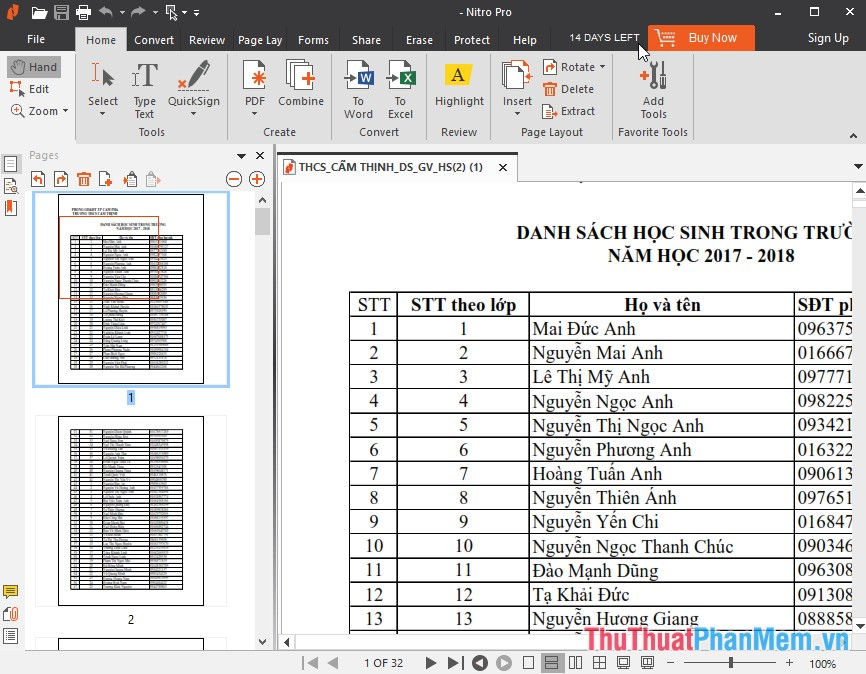 Cách chuyển đổi định dạng PDF sang Excel