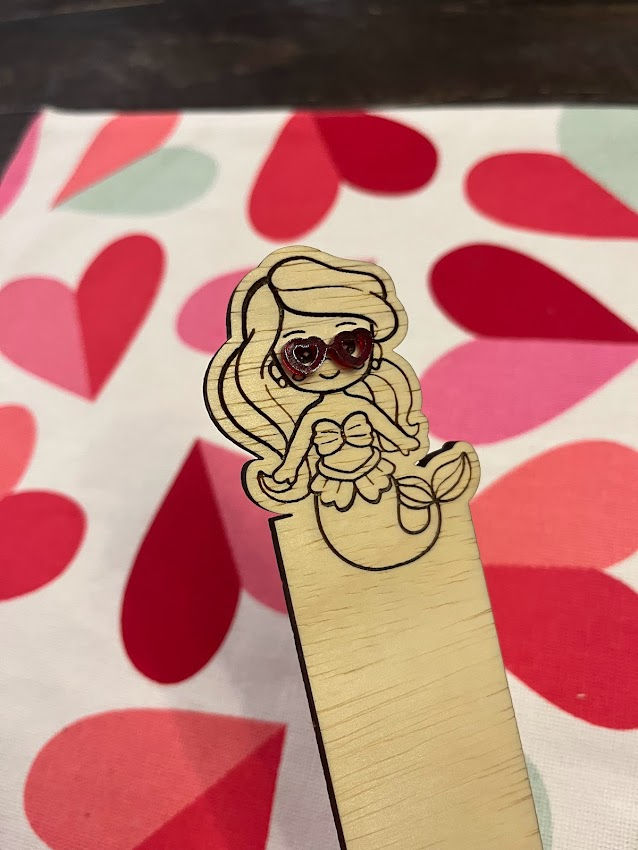 Thumbnail: Personalized wooden bookmarks, Fun characters for Kids with acrylic glasses