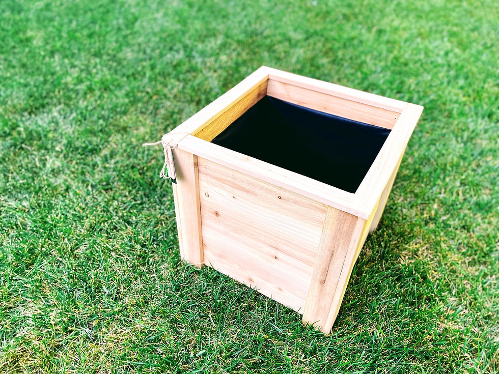 Thumbnail: 17.5”x 17.5”x 18” Square Horizontal Cedar Planter with liner