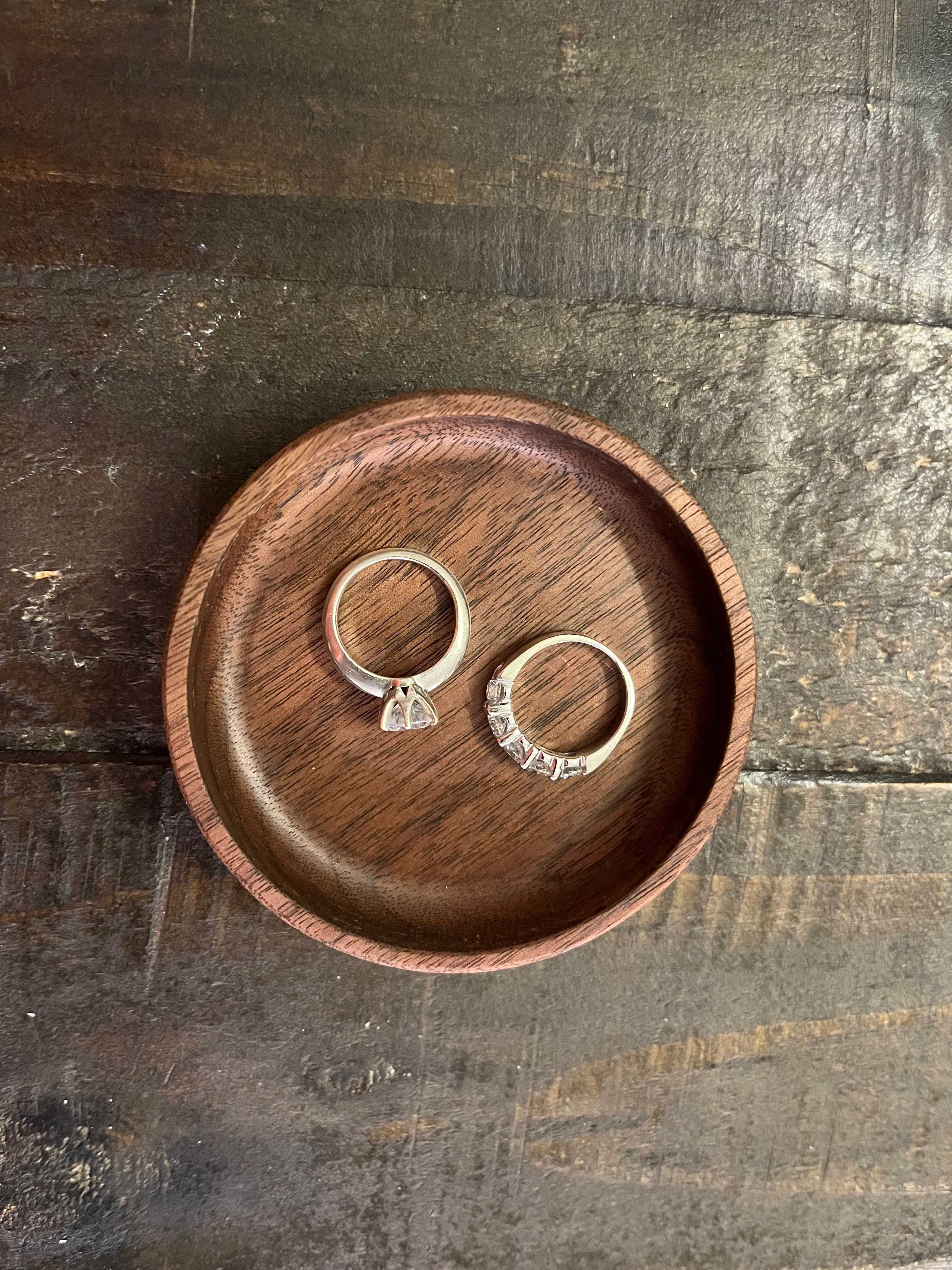 walnut wedding ring tray