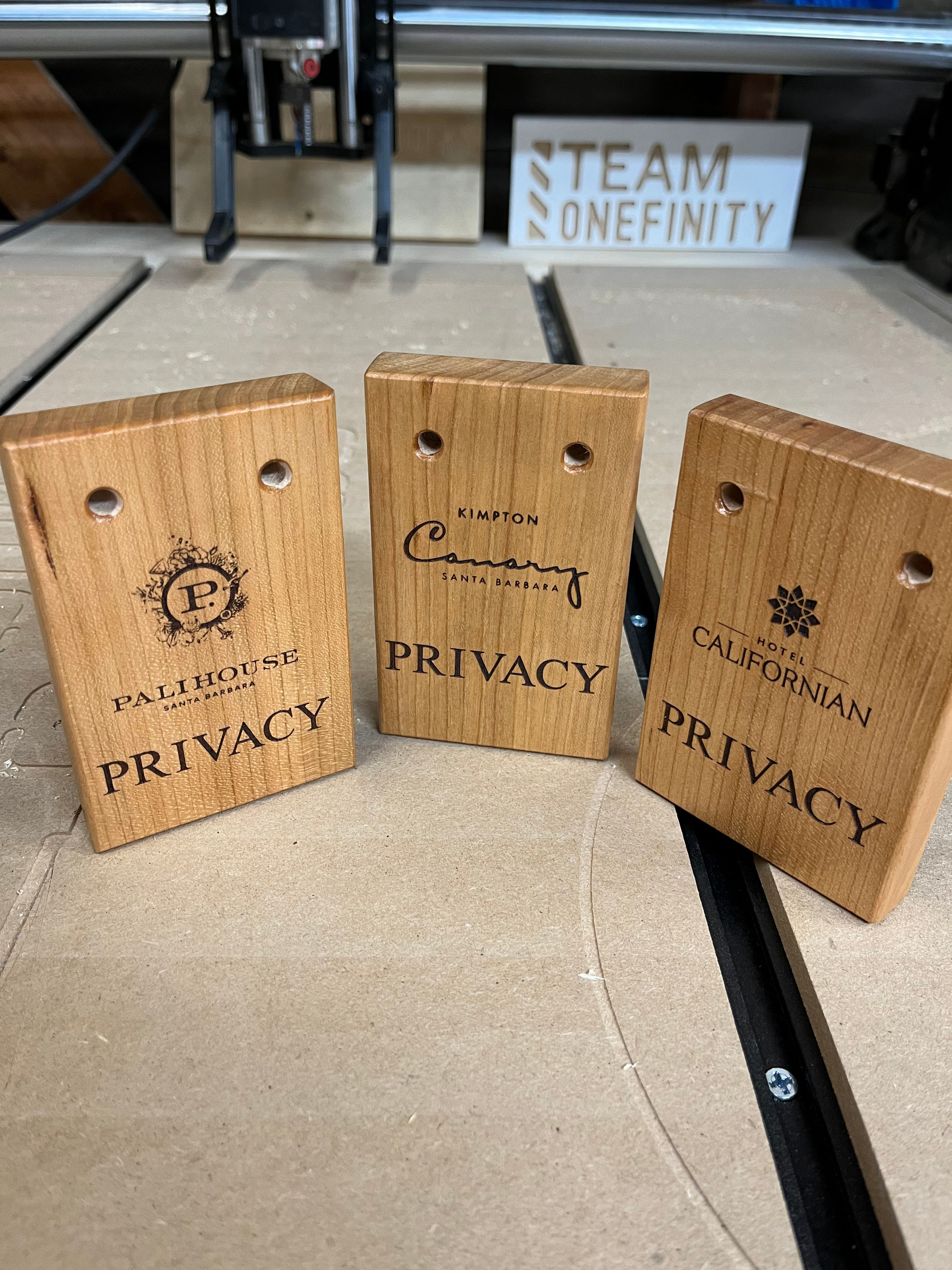 Engraved Hotel Logo Privacy signs