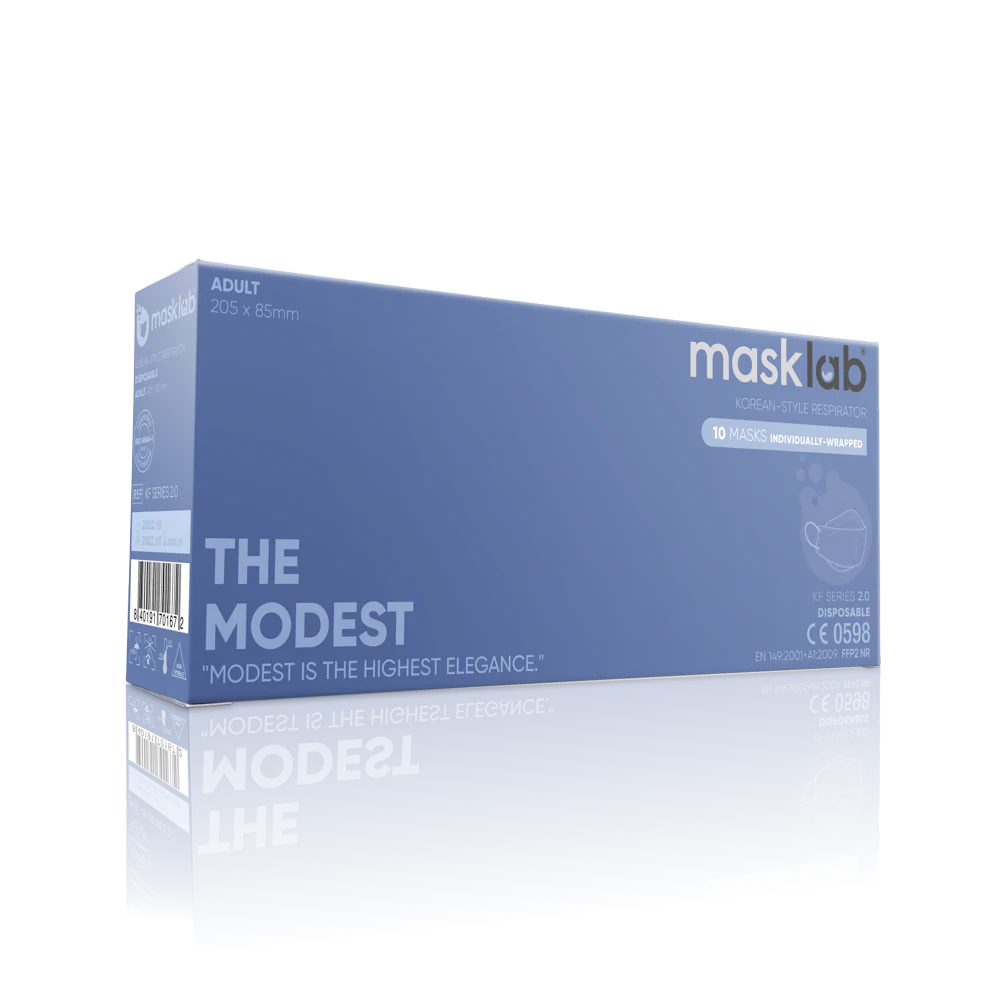 Adult MaskLab THE MODEST (Dark Blue) KF V2  Respirator-10 Pack (FFP2)