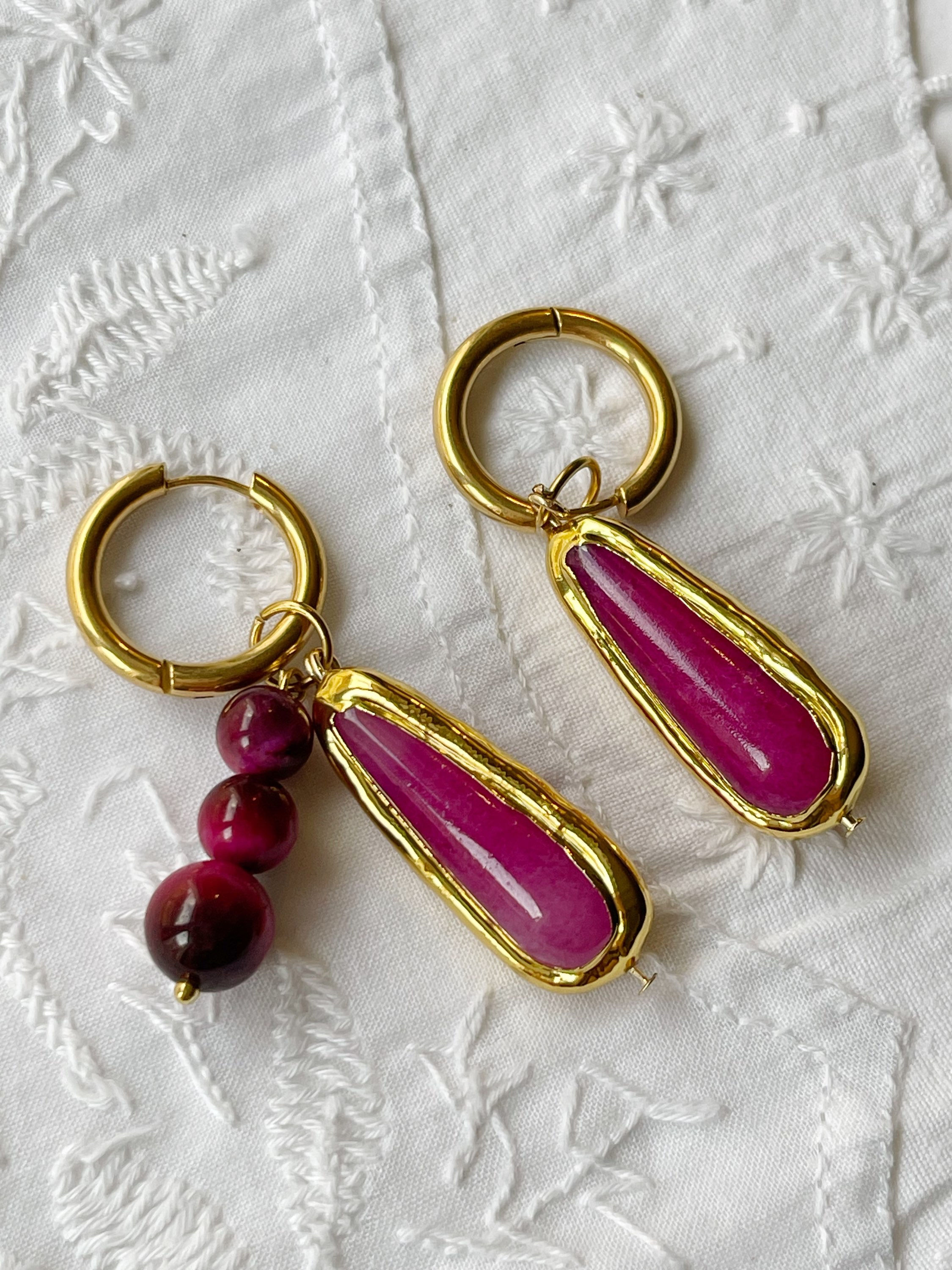 Brio Earrings with Semiprecious Stones 