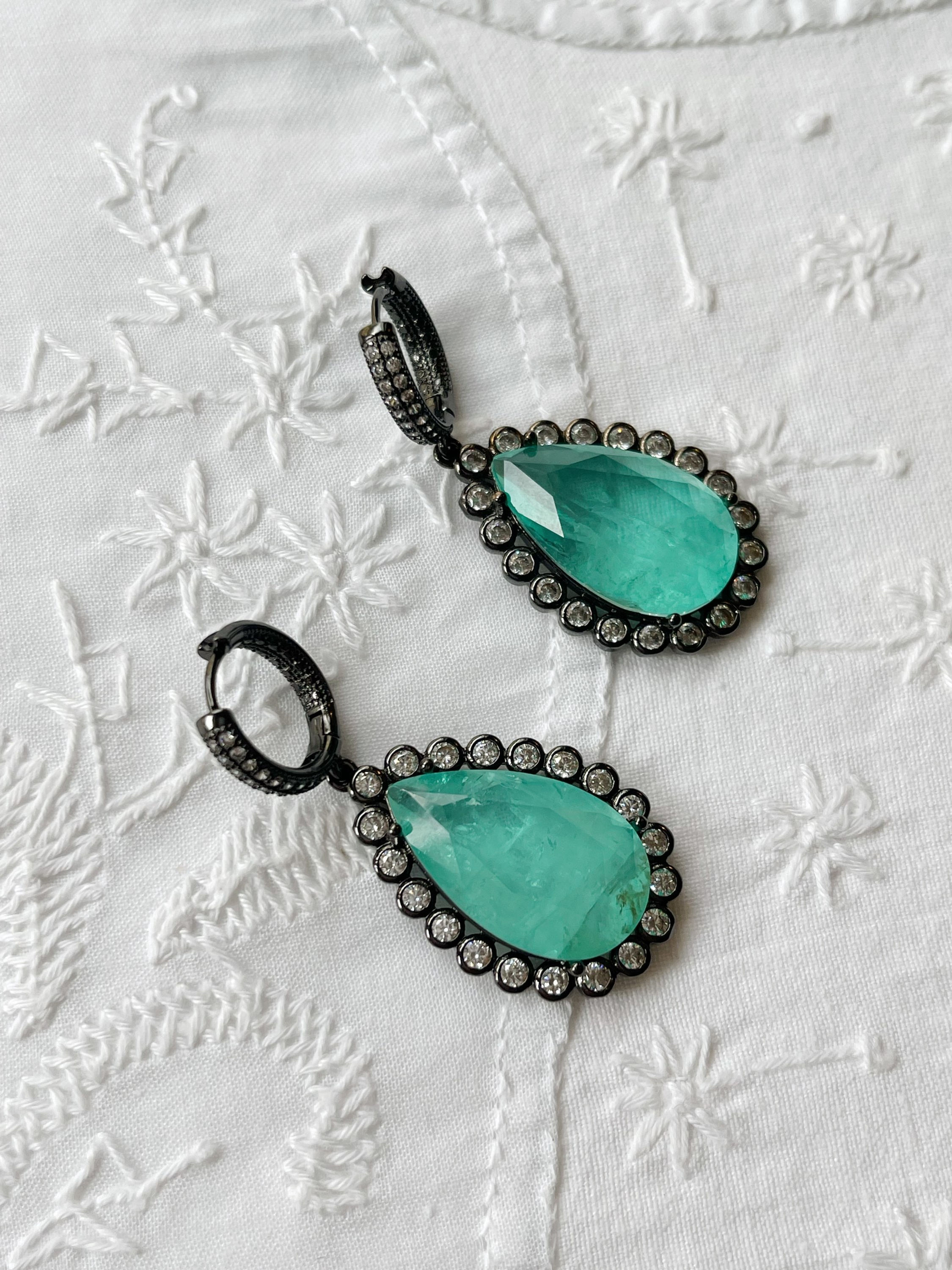 Martha Earrings with Semiprecious Stones 