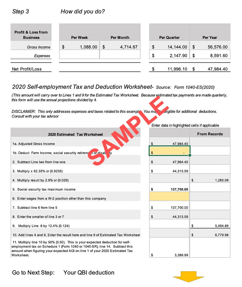 Self Employment Tax Calculator | ITA Excels