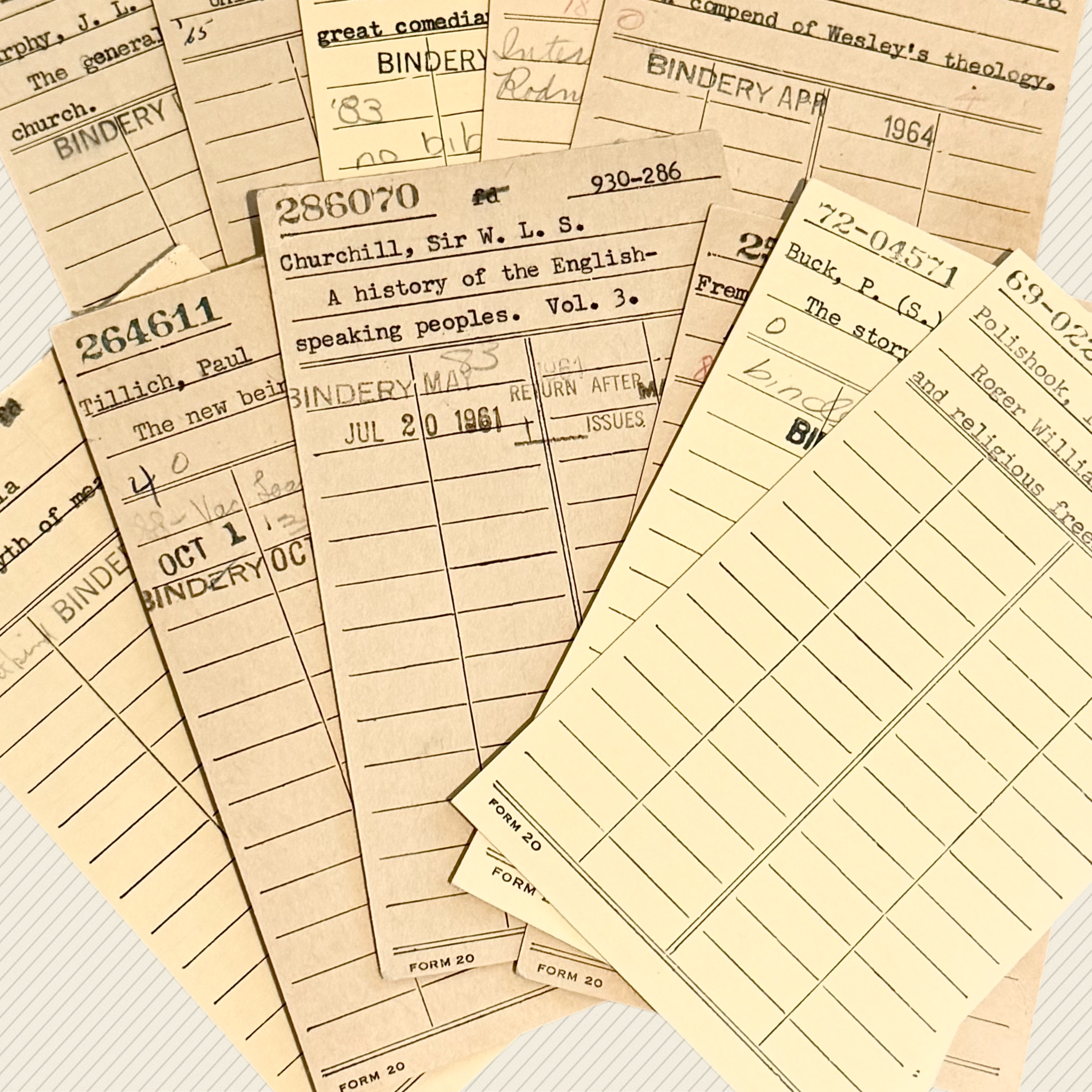 Original Library Due Dates Checkout Cards, Records