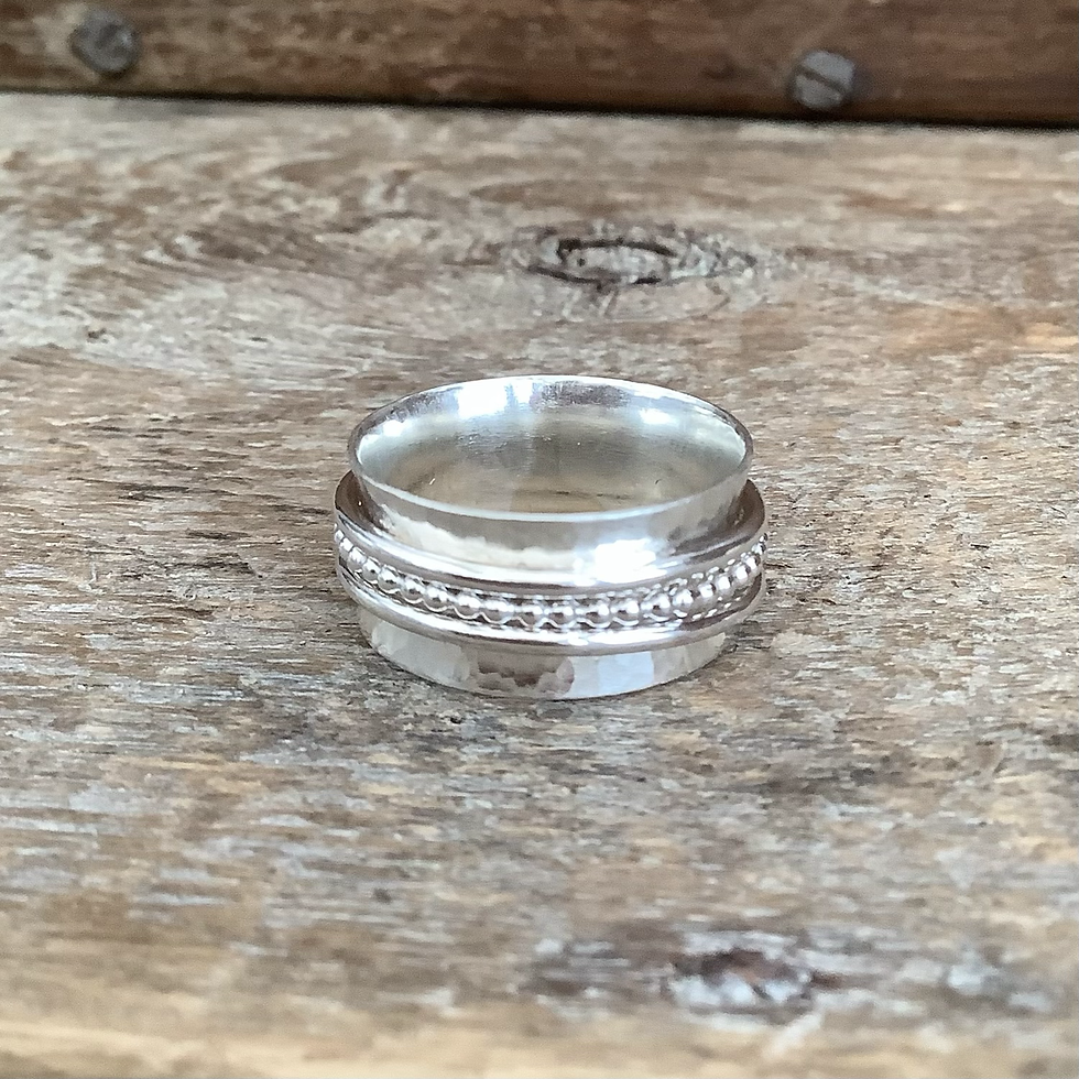 Thumbnail: Triple Band Sterling Silver Spinner Ring