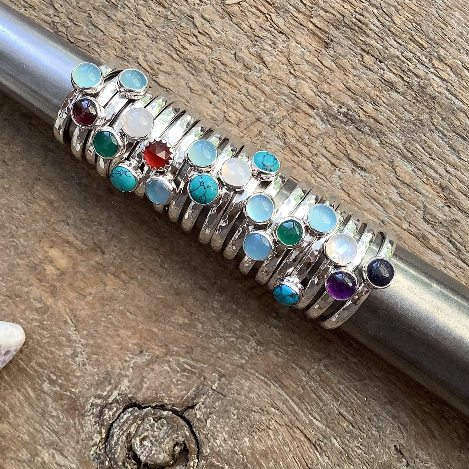 Sterling Silver Gemstone Stacking Ring