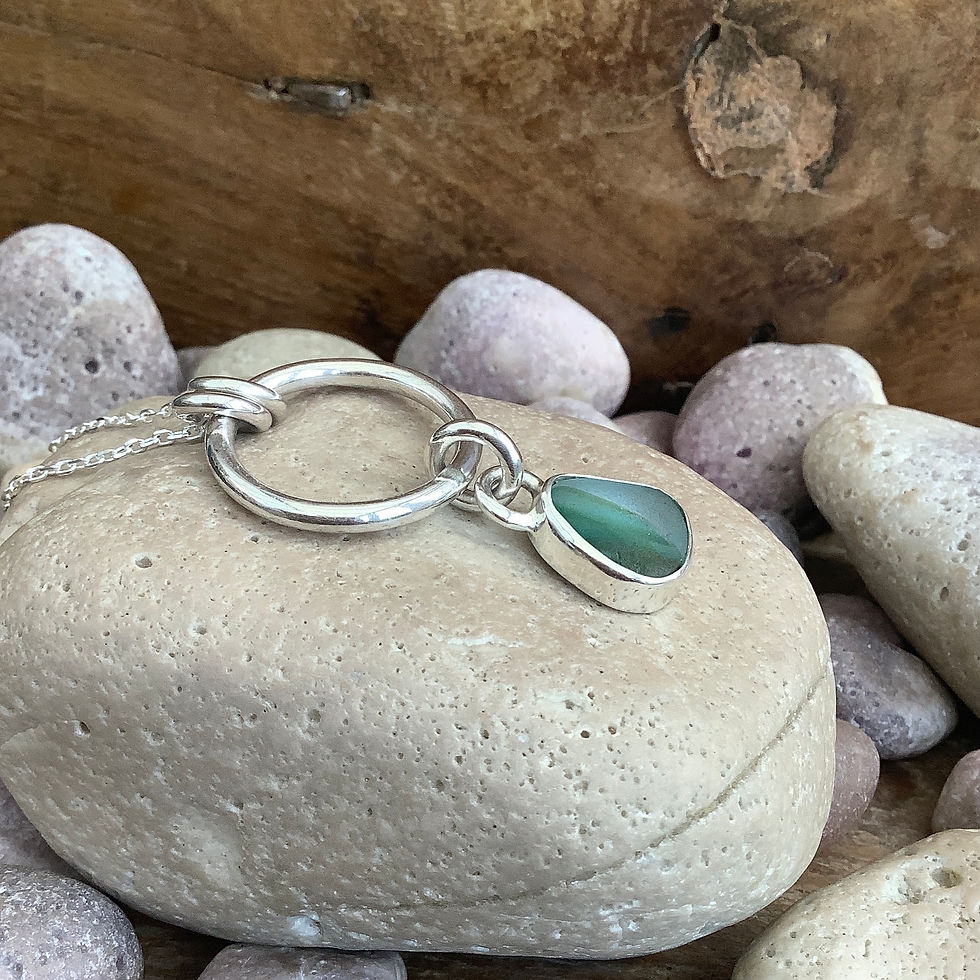 Thumbnail: Green/Blue Seaham Seaglass Pendant 