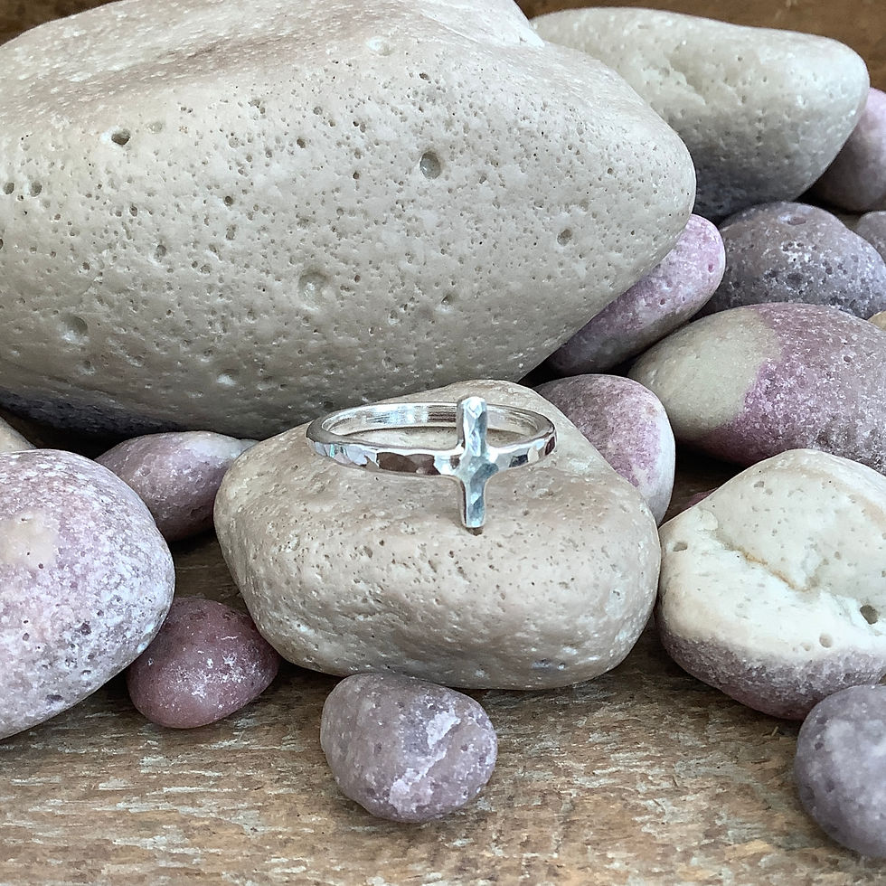 Thumbnail: Handmade Sterling Silver Cross Ring
