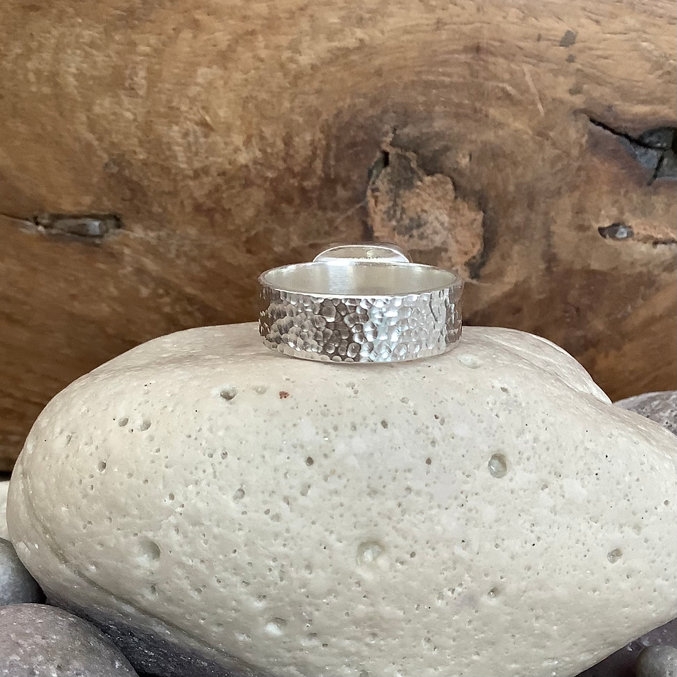 Thumbnail: Turquoise Seaham Seaglass and Sterling Silver Ring (size S US 9)
