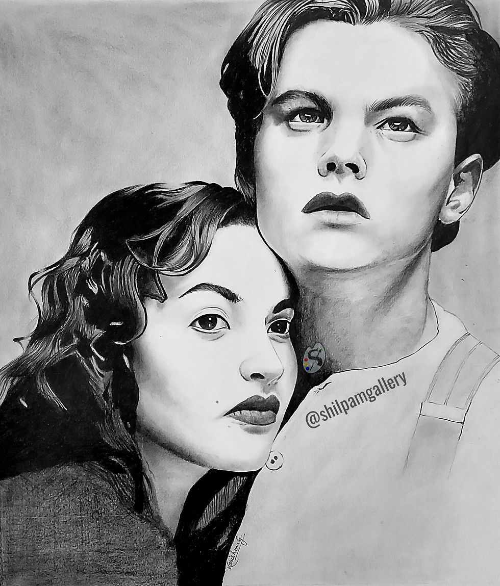 Titanic Portait Sketch- Handpainted - 12in X 18in