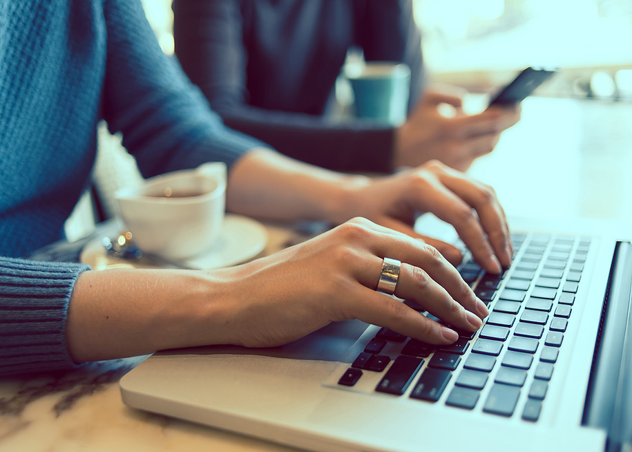 Typing On Laptop