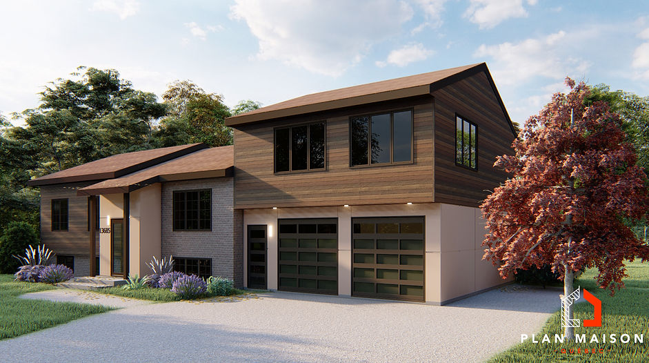 modern house double garage