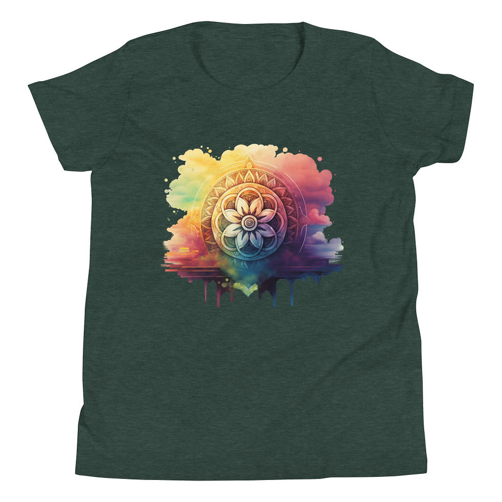 Thumbnail: Chakra Youth / Children Short Sleeve T-Shirt Watercolour