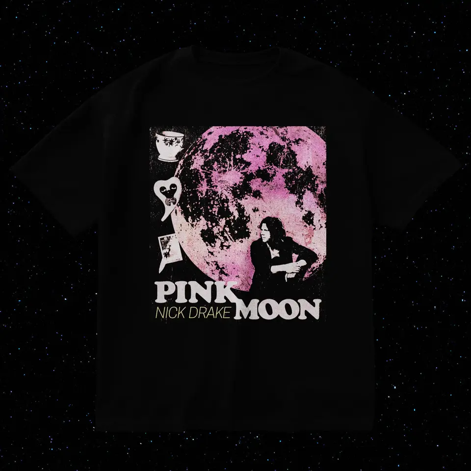 T-Shirt design for Nick Drake, Pink Moon.