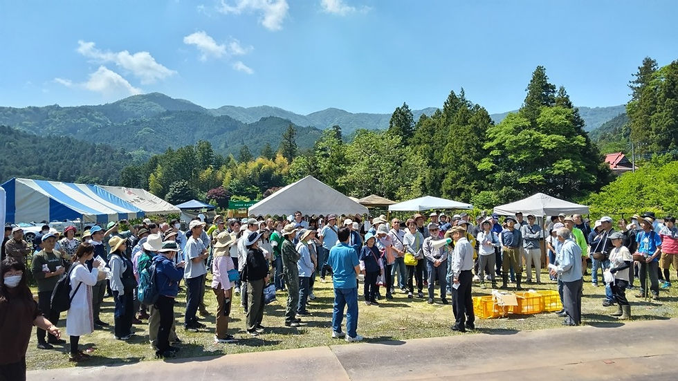 ときがわ山椒収祭に参加した大勢の皆さんです