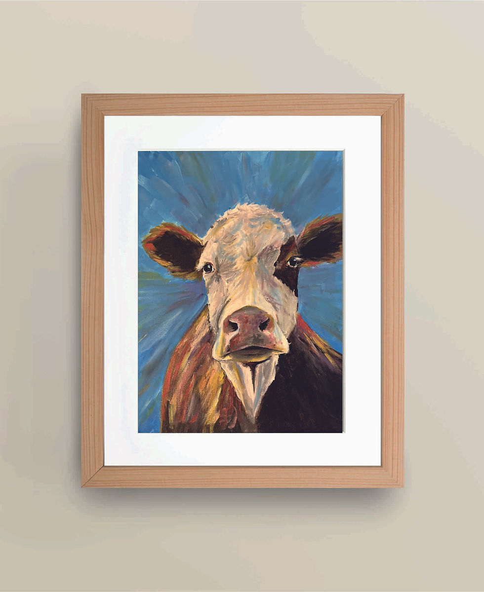 'The Colourful Cow' A4 Limited Edition Giclee Print