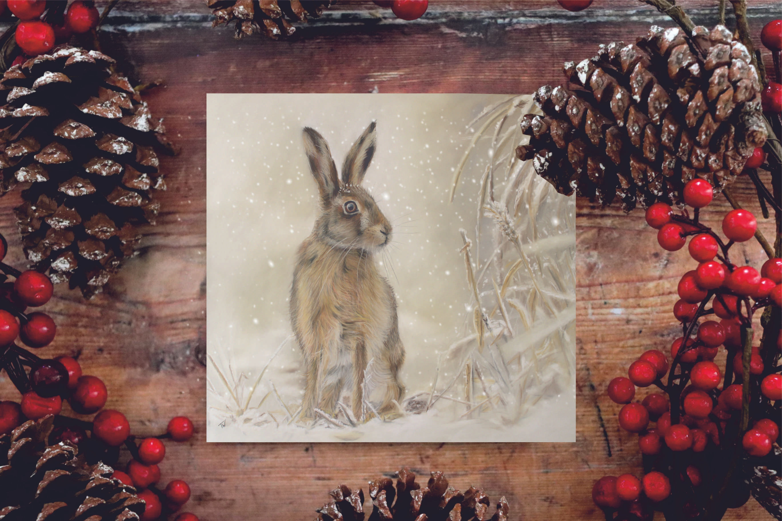 'Winter Hare' Christmas Card Pack of 8