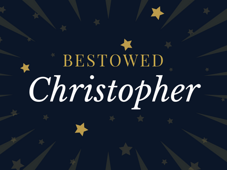 The name Christopher is set in the sky.