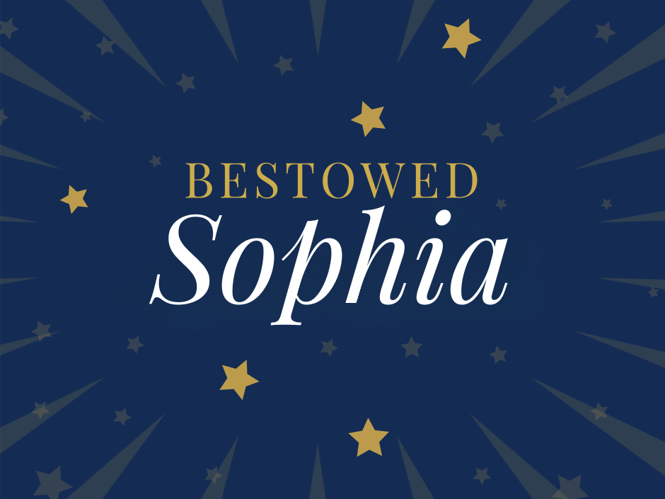The name Sophia is written in the stars.
