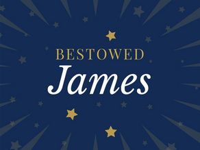 The name James is set in the sky.