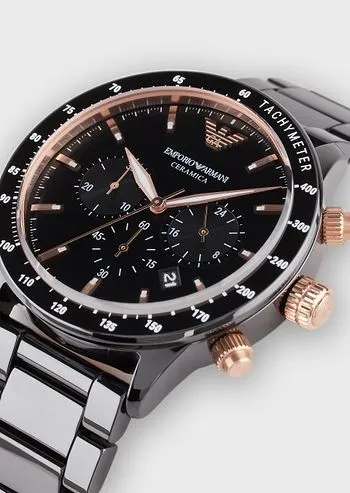 Emporio Armani Men's AR70002 Ceramica Mario Chronograph Watch