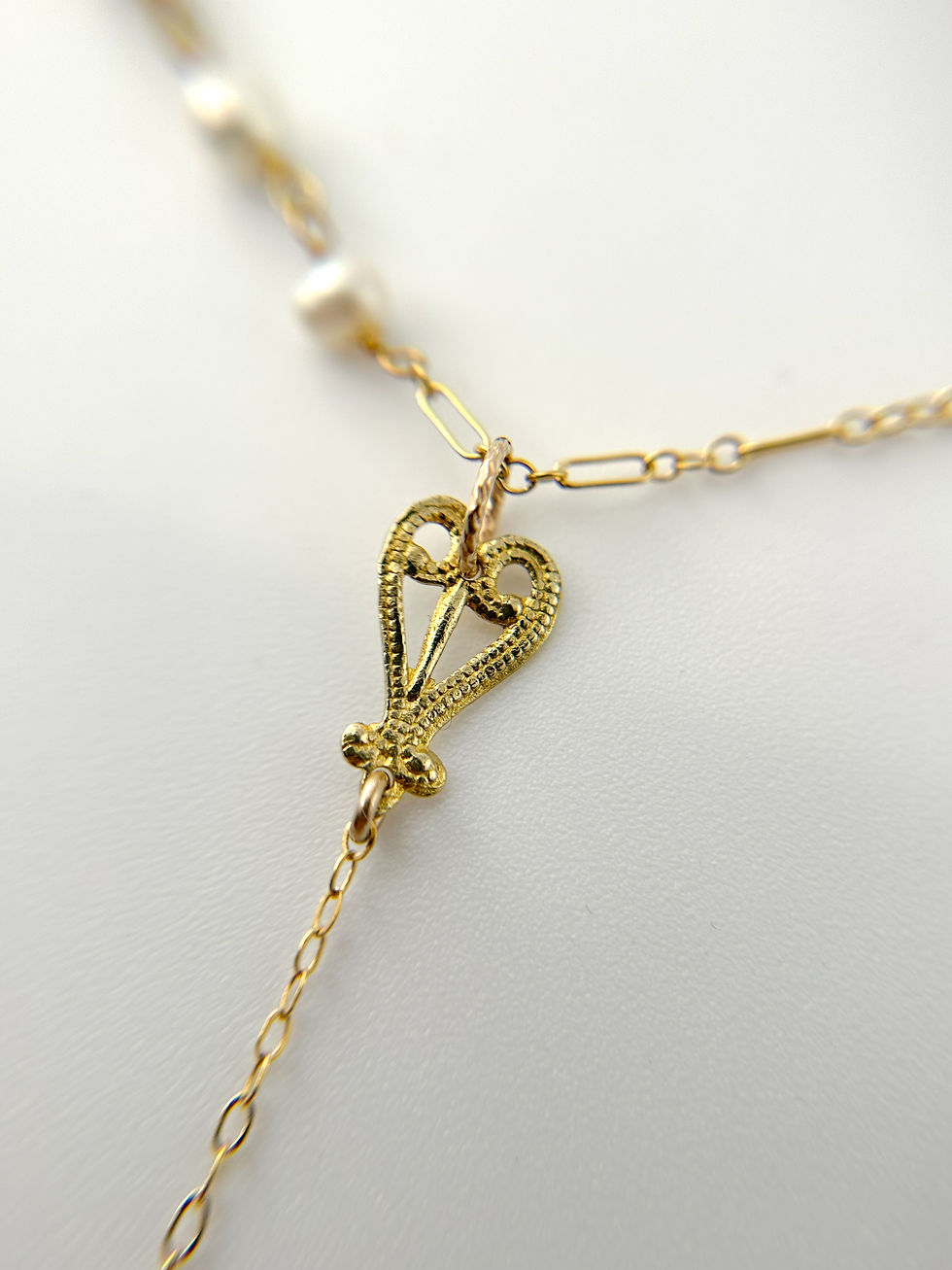 サムネイル： 【K14gf×br　サンストーン×淡水パール】Chain ネックレス