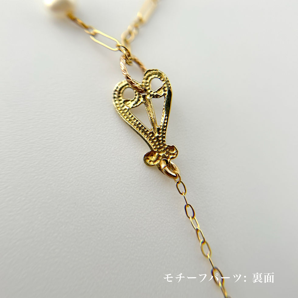 サムネイル： 【K14gf×br　サンストーン×淡水パール】Chain ネックレス