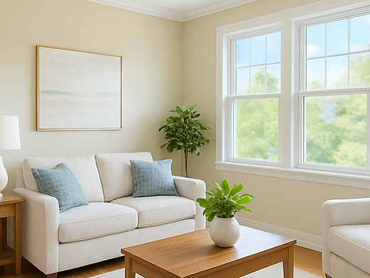 Living room for mold inspection
