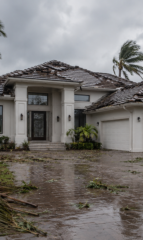 Storm damage restoration in Singer Island FL for hurricane damage, wind-driven rain, balcony leaks, roof leaks, water intrusi