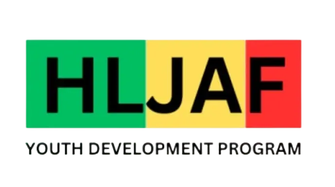 Graphic design logo featuring the bold black text 'HLJA' set against a tri-color background of vertical green, yellow, and red blocks. The design has a subtle, modern corporate aesthetic.