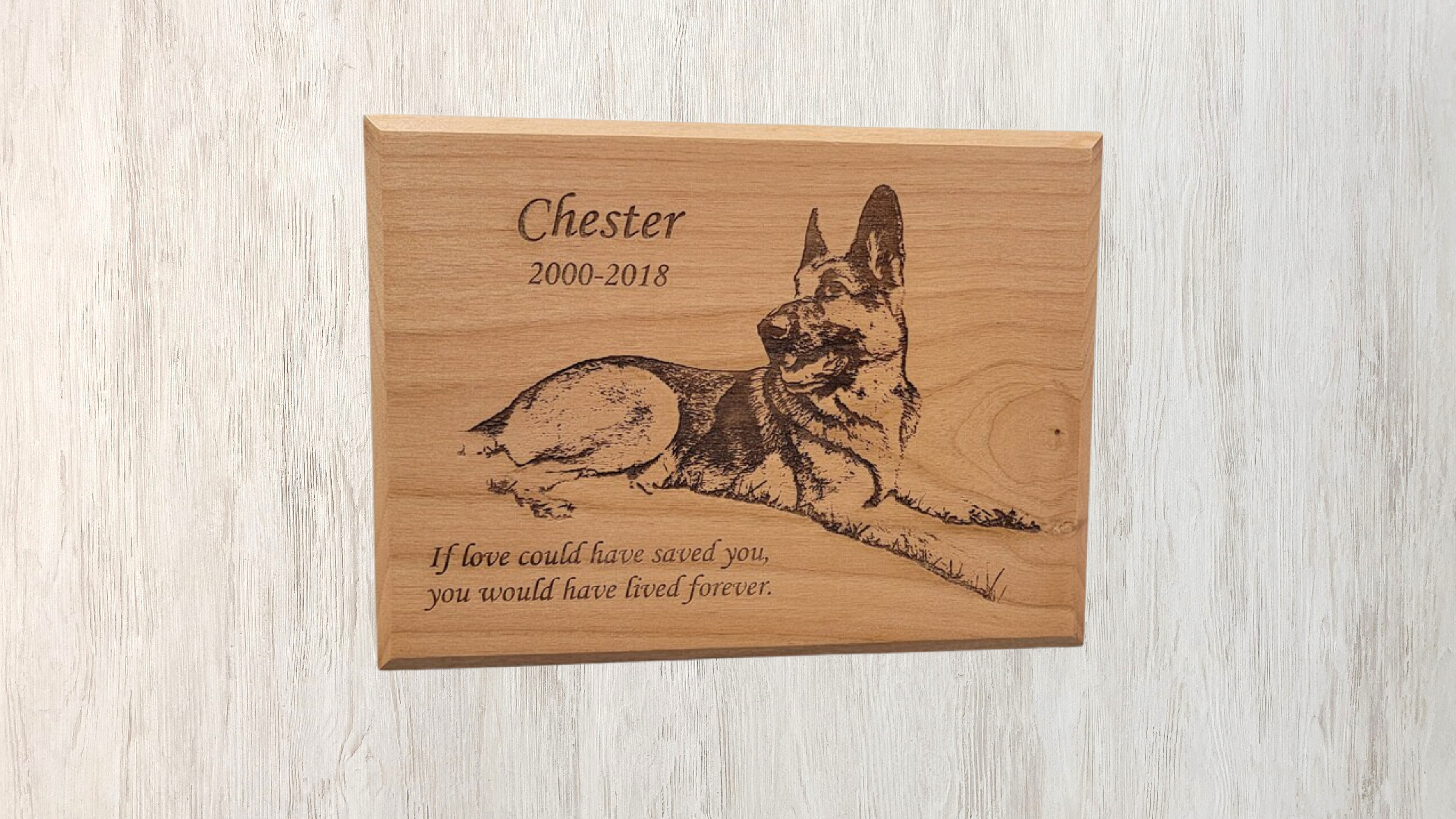 Memorial Wood Engraved Plaque
