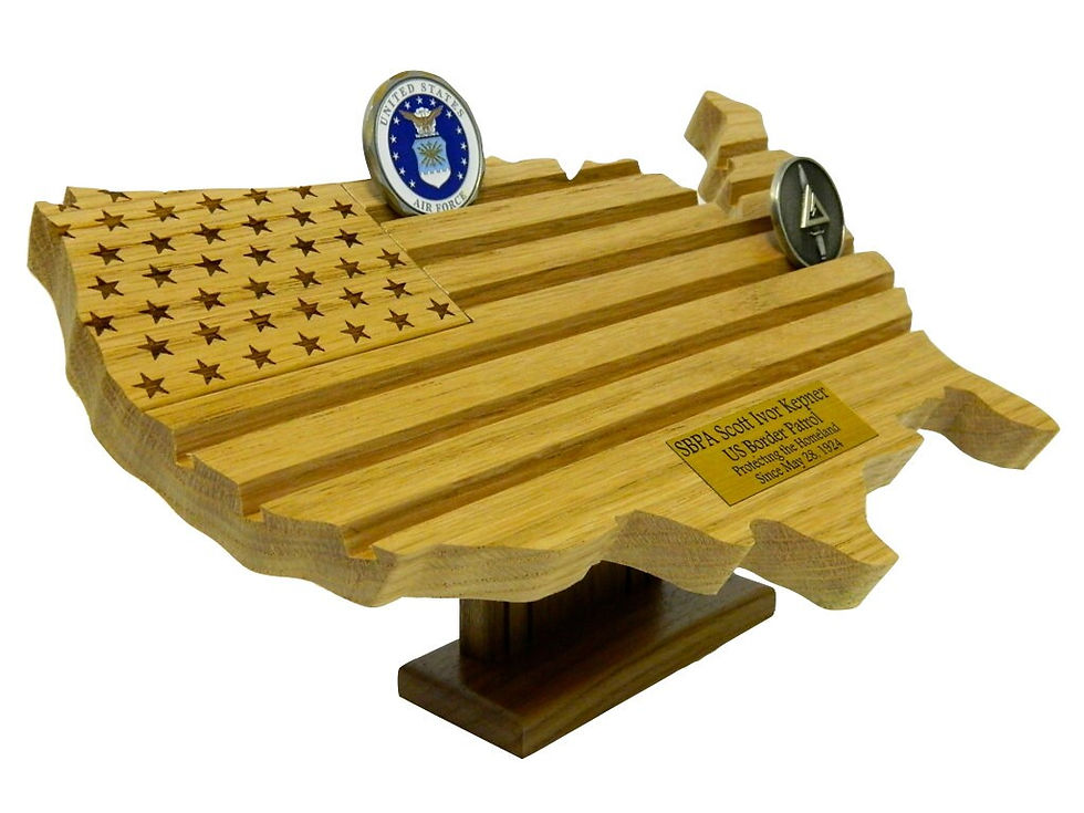Thumbnail: US Map Coin Holder, Military Challenge Coin Display, FBI Challenge Coin Holder, 
