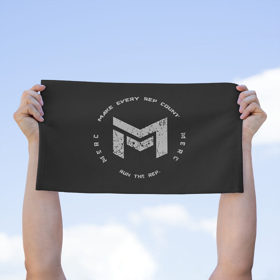 Thumbnail: MERC Mindset Shield Rally Towel, 11x18 - Black/Concrete