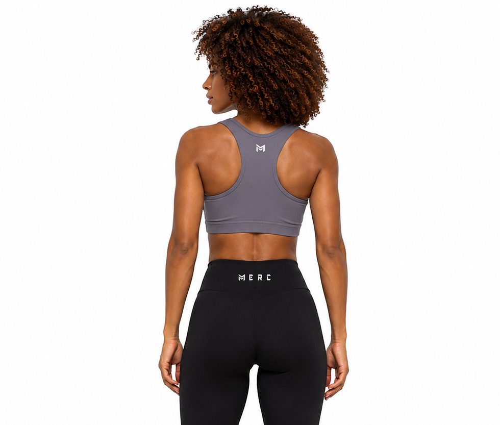 Thumbnail: MERC Mindset PRECISION Cropped Sports Bra - Concrete - Collection 1