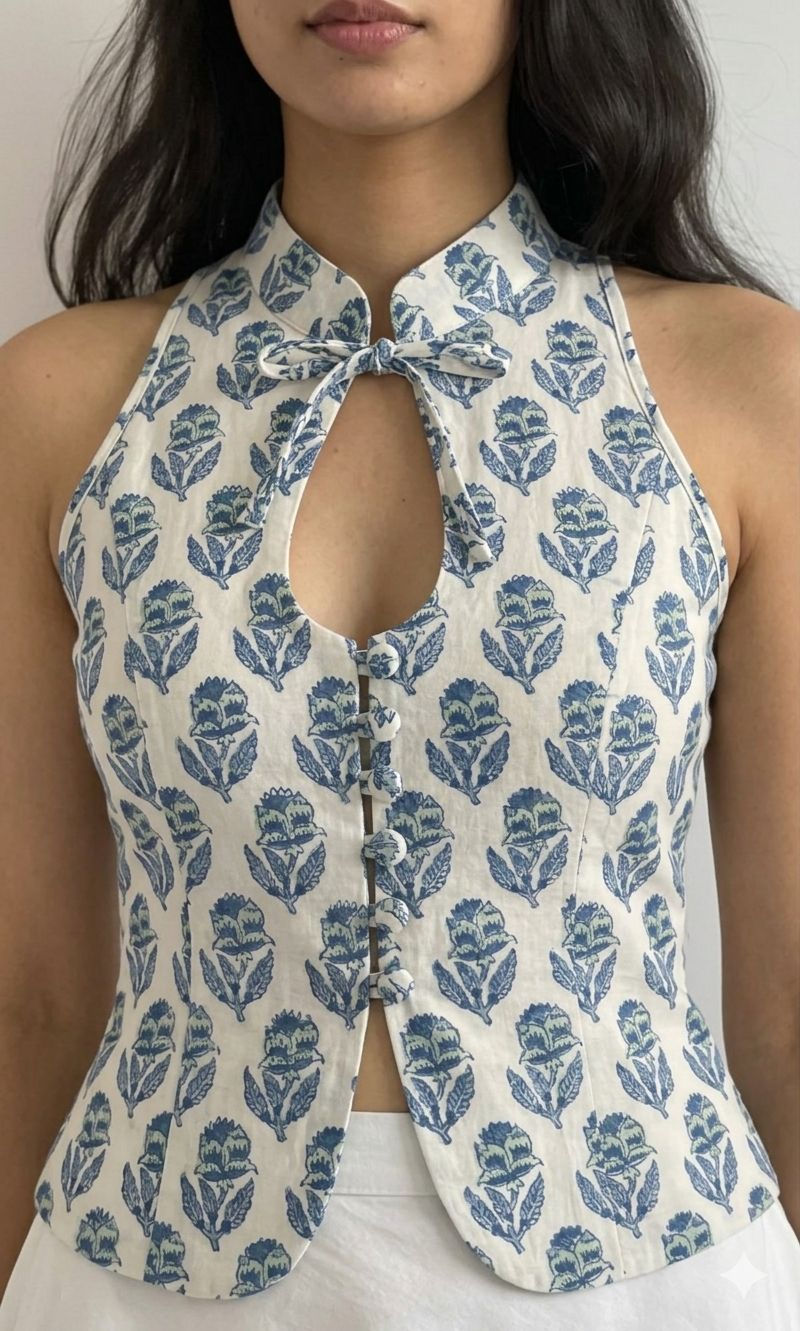 Blue Halter Top
