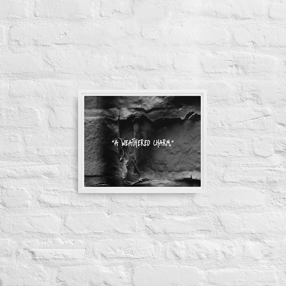 Thumbnail: "A weathered charm." Framed Canvas