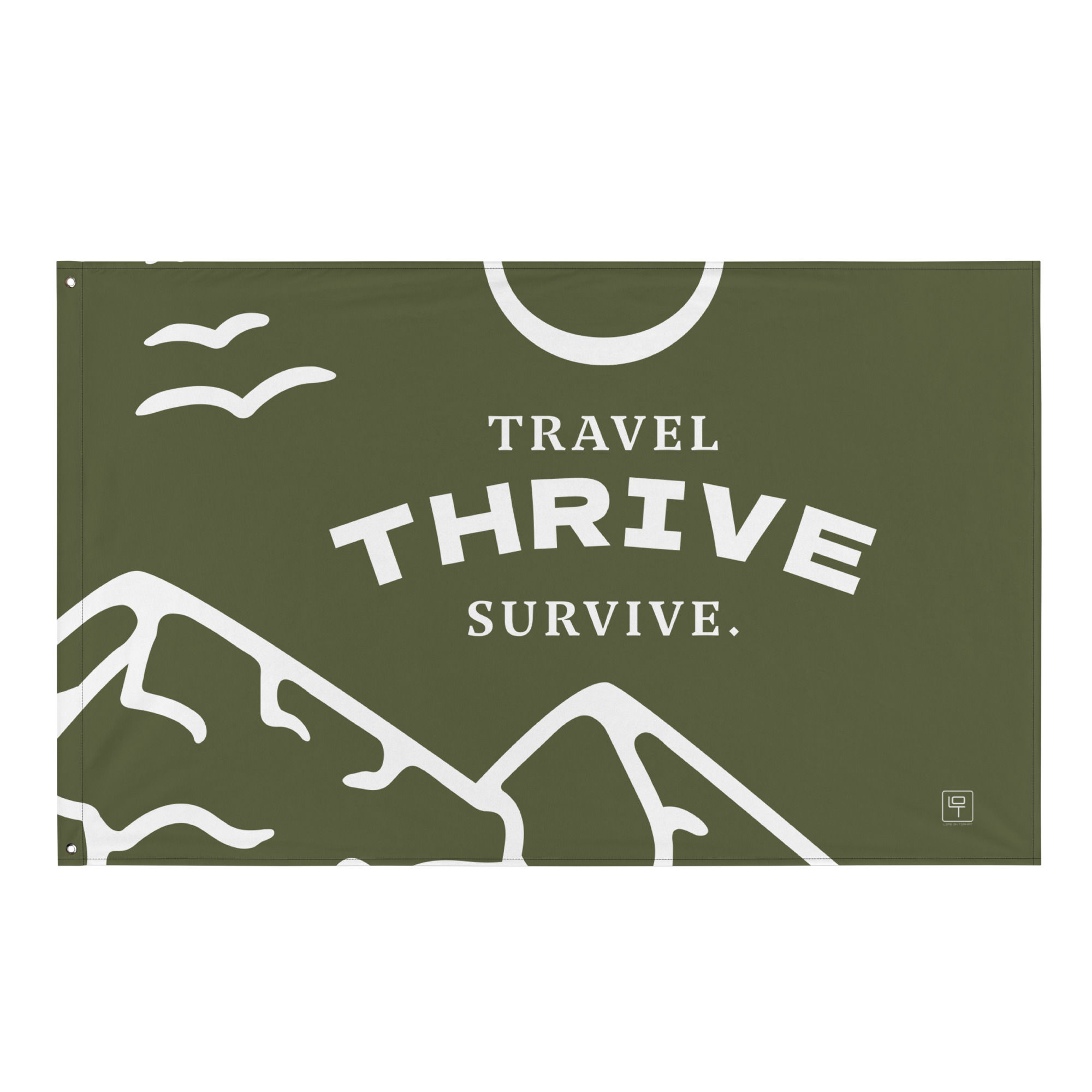 "A travelers motivational mantra..." v.1 Flag Banner