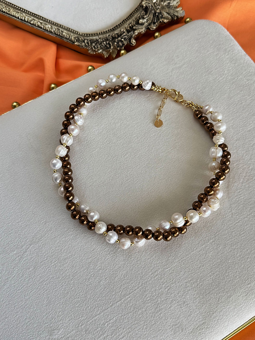 Миниатюра: Necklace  "Chocolate Pearl" 