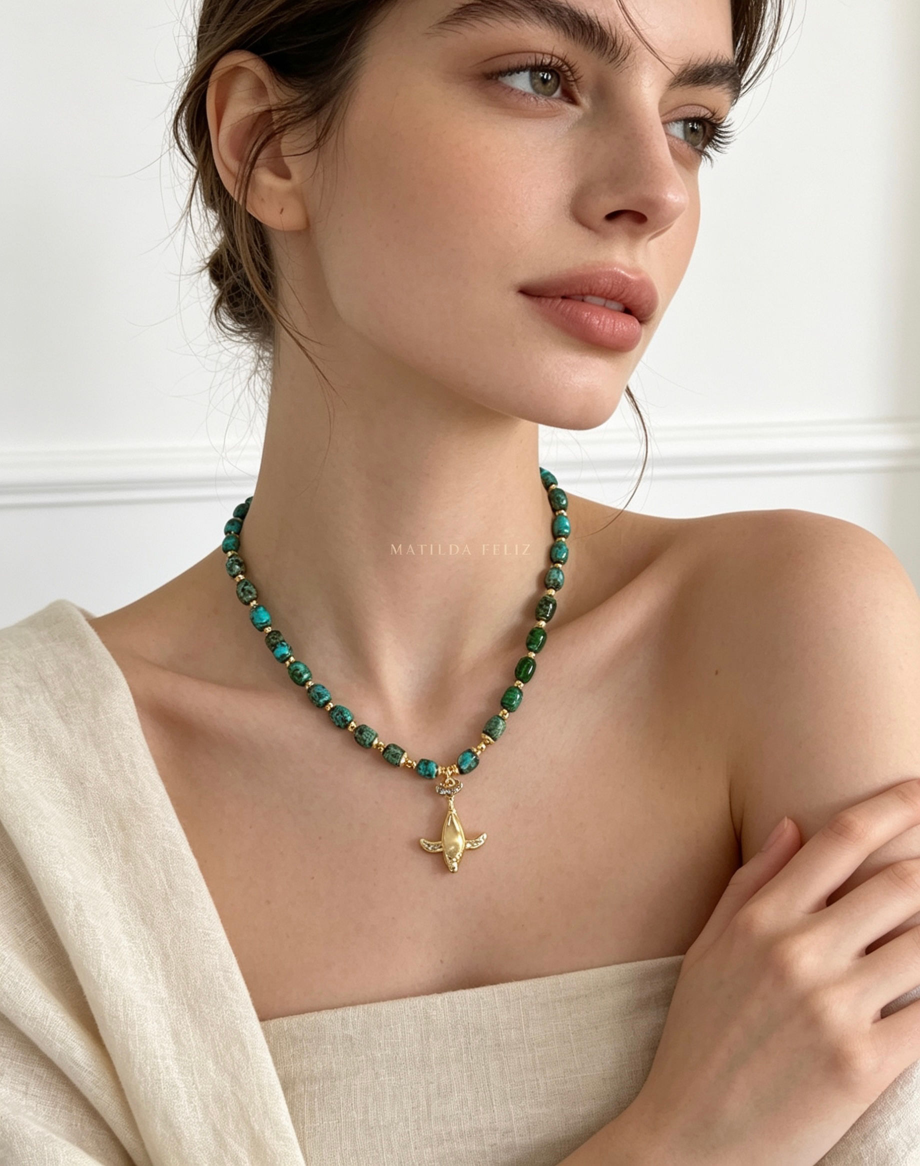 Necklace with jasper
