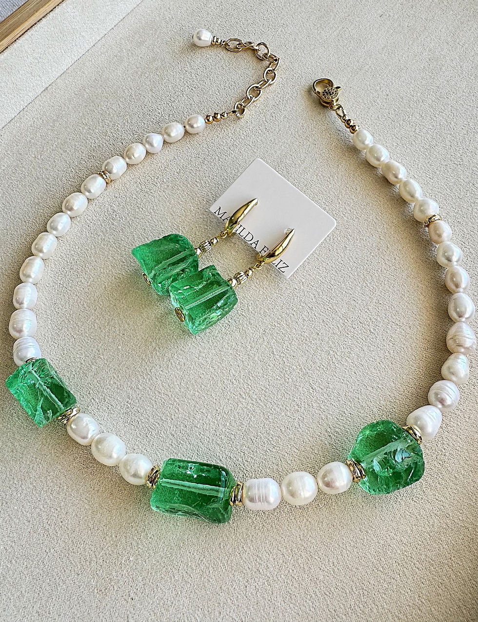 Миниатюра: Necklace Pearl and Quartz glass