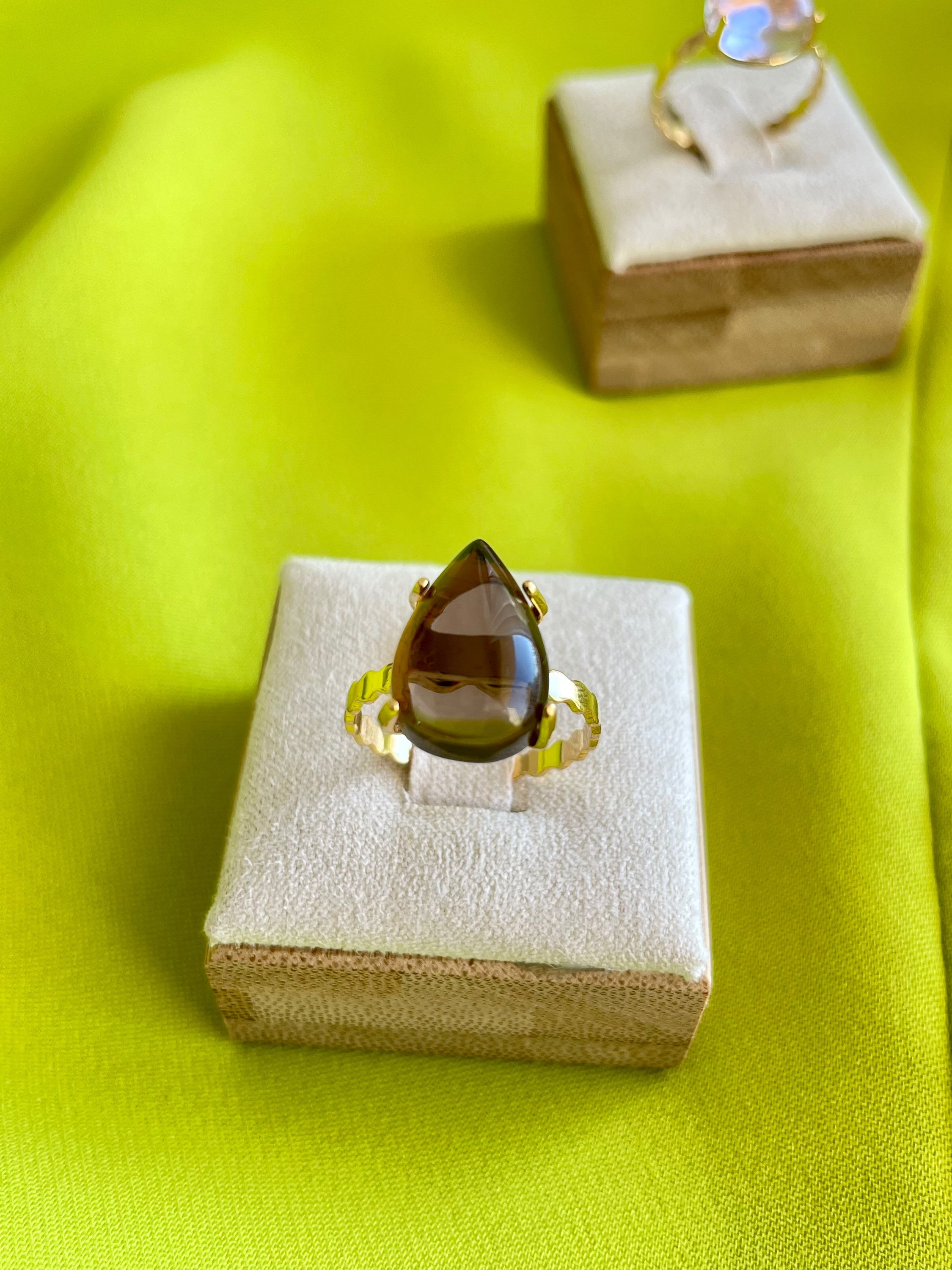 Ring with Smokey Quartz 
